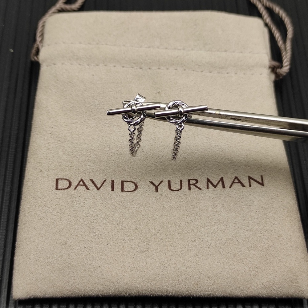 ✨David Yurman Silver Toggle Chain Cuff Links - Sterling Finish